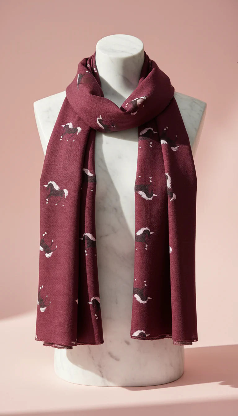 Unicorn Embroidered Scarf Pack of 12
