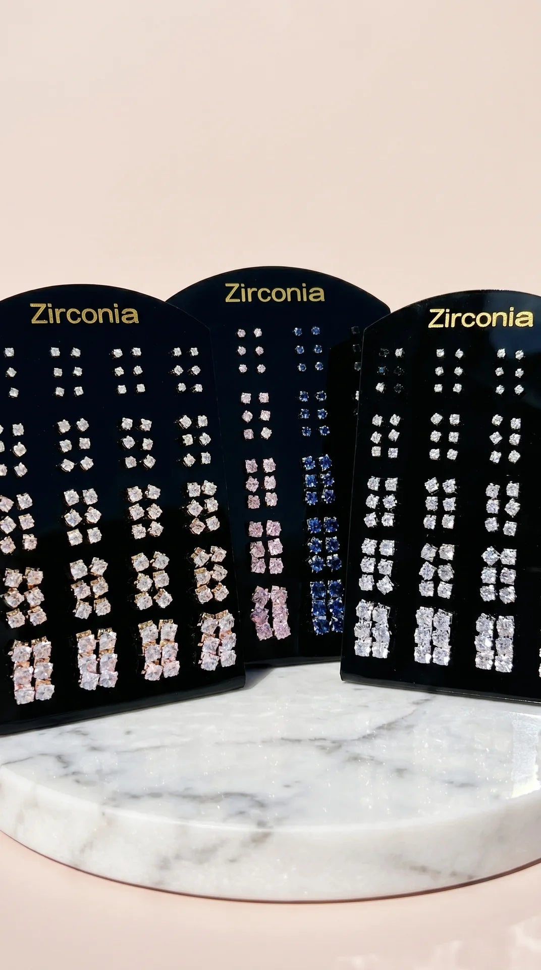 60 Pairs Cubic Zirconia Crystal Stud Earrings