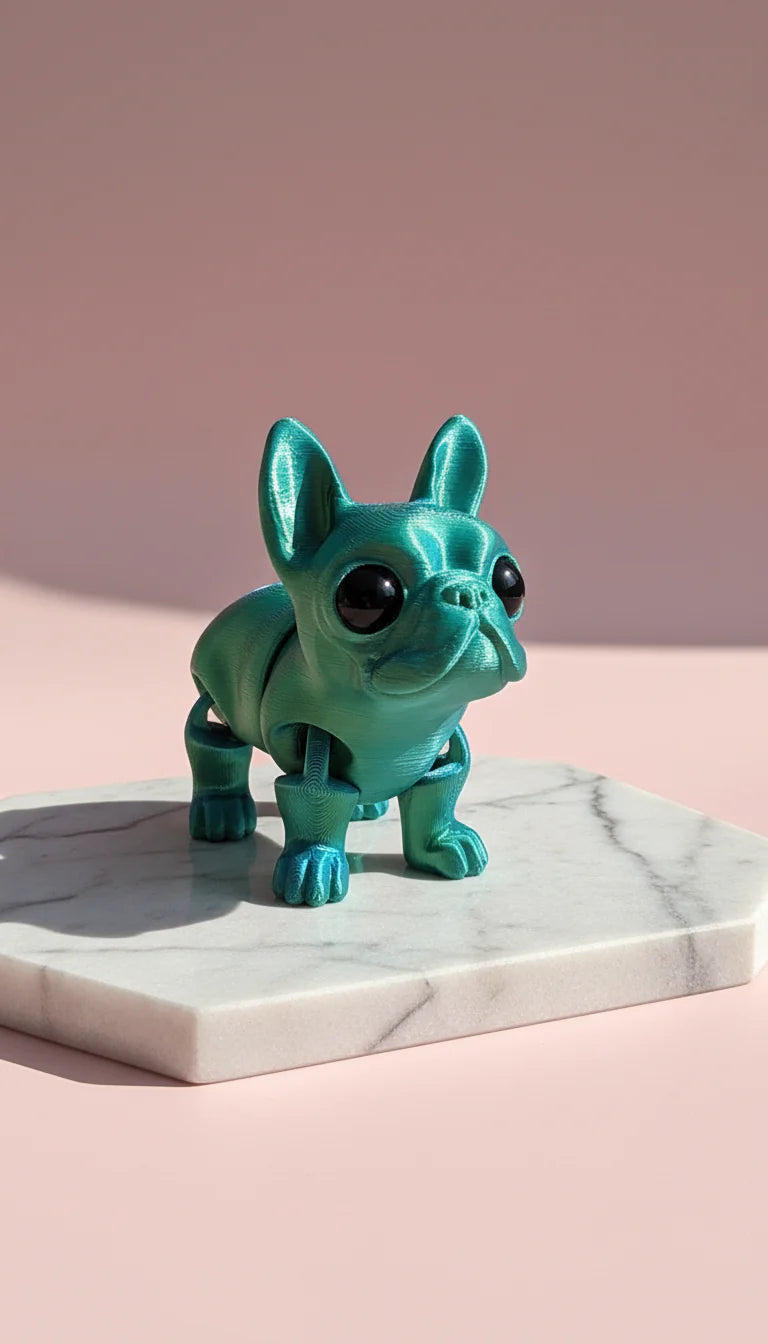 3D Printed Articulated Fantasy Chihuahua Dog Figurine: Bioplastic