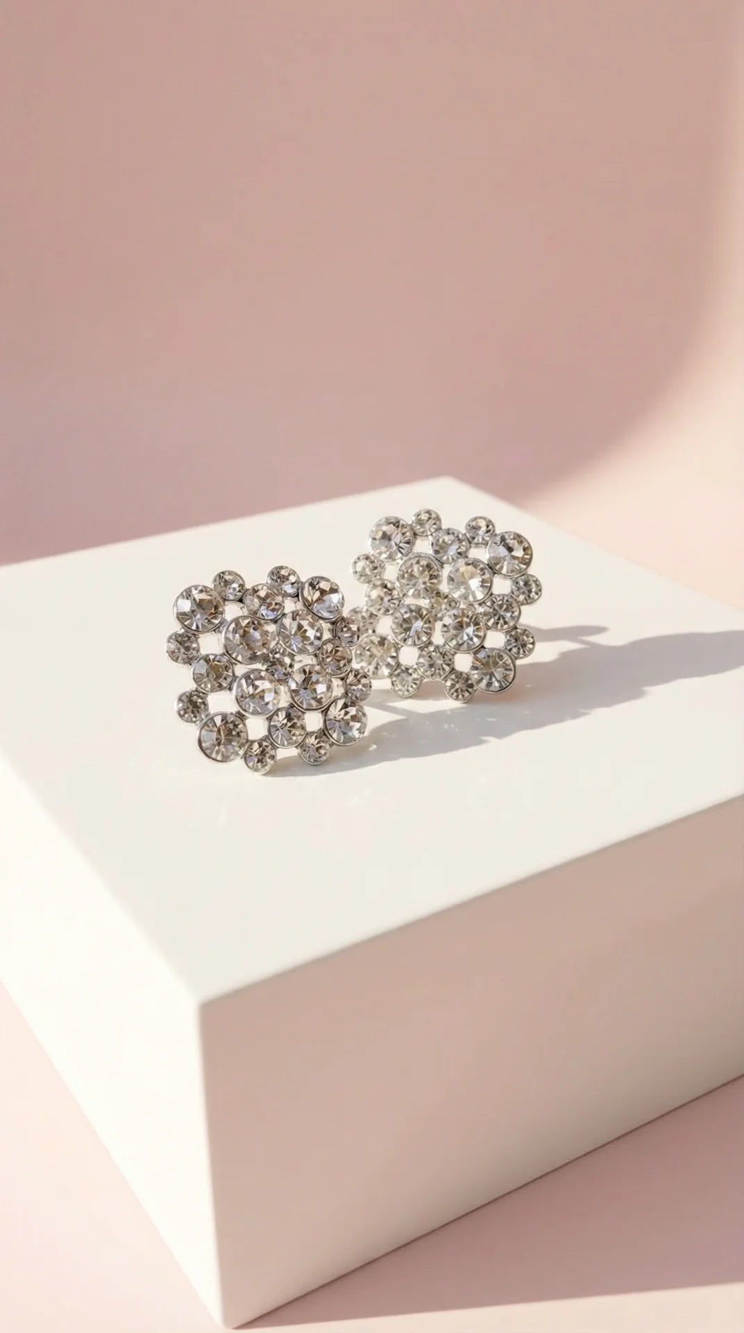 Round Cut Crystal Non Pierced Clip On Earrings