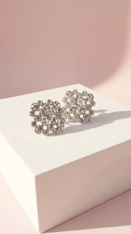 Round Cut Crystal Non Pierced Clip On Earrings