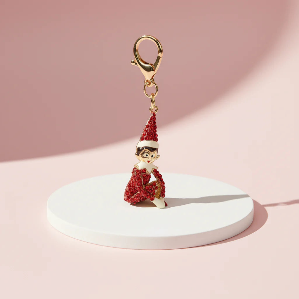 Christmas Elf Festive Crystal Keyring & Bag Charm