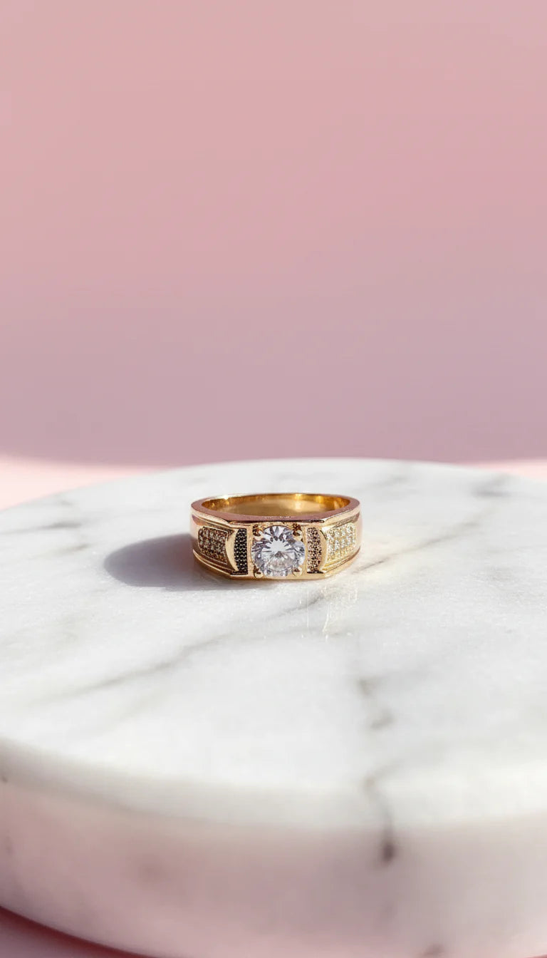 Men's Round Cut Crystal Box Set of 12 Rings