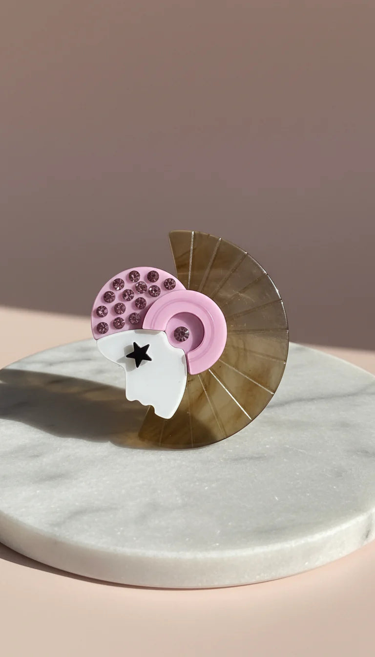 Acrylic Silhouette Crystal Brooch Pin