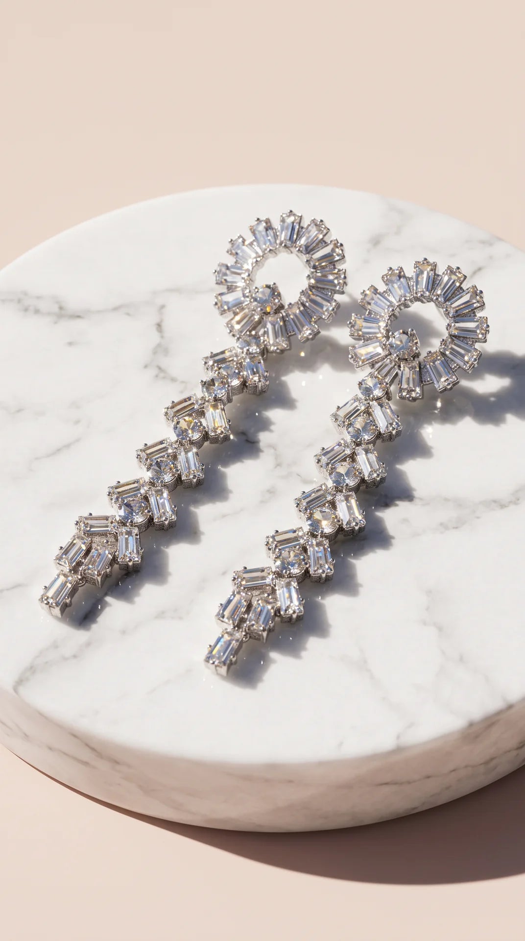 Baguette Cut Crystal Drop & Dangle Statement Earrings