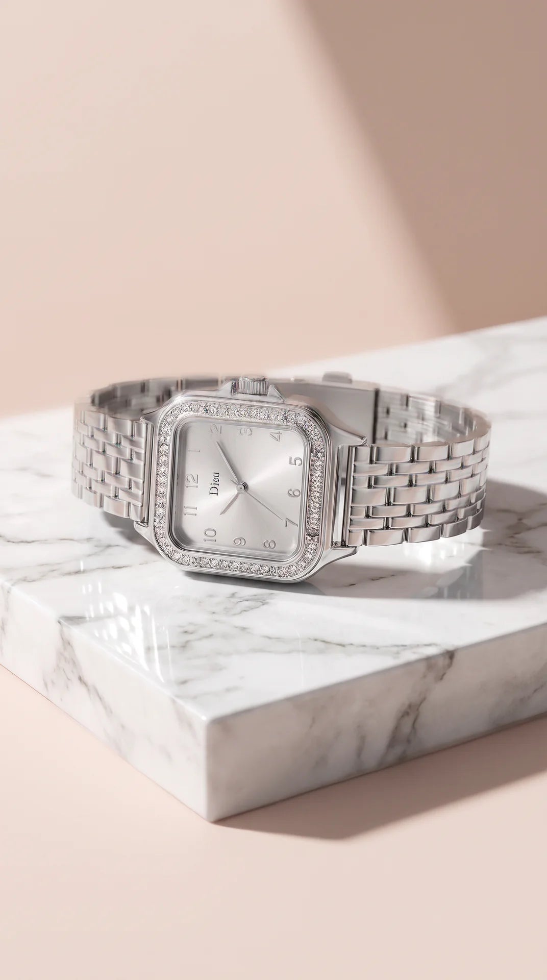 Crystal Bezel Square Face Watch
