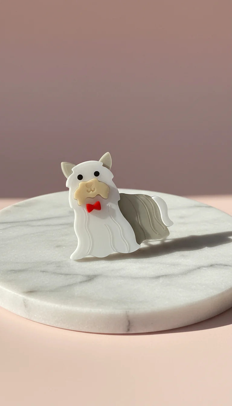 Acrylic Yorkshire Terrier Brooch Pin