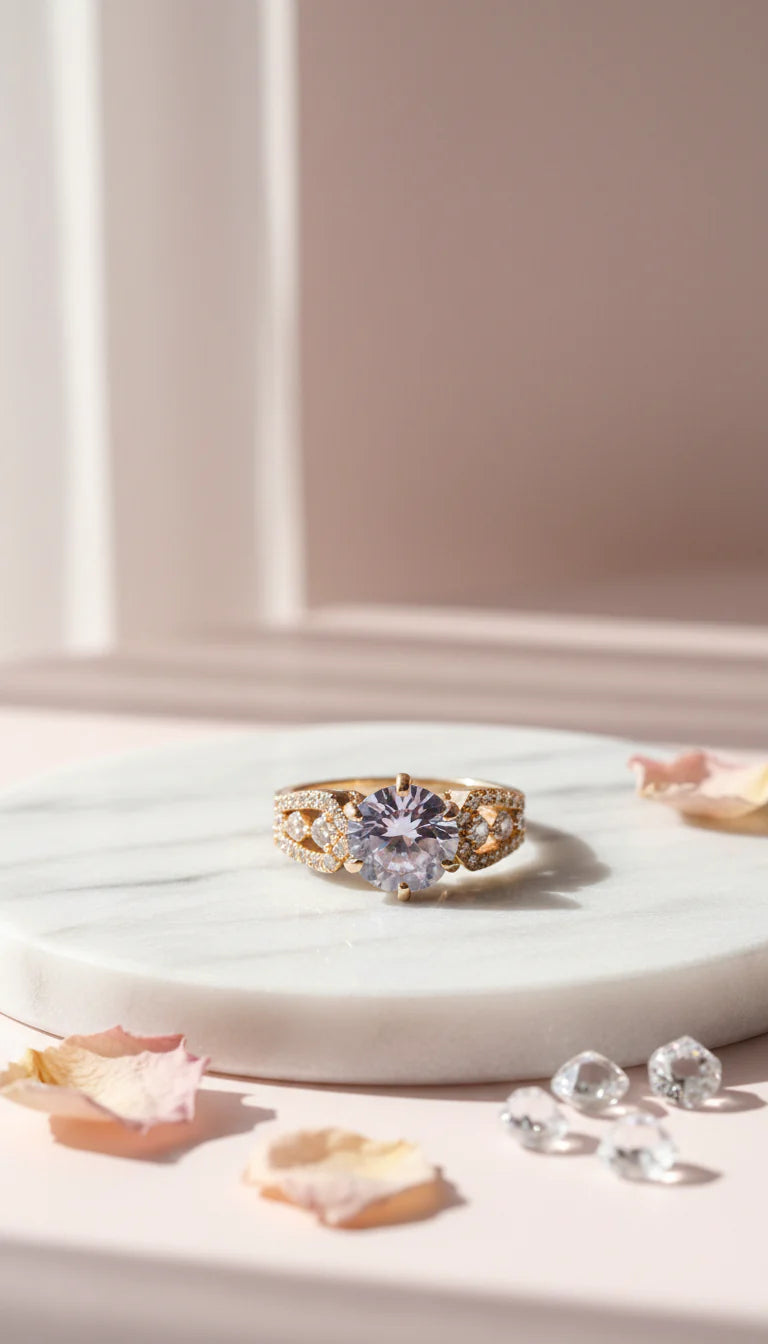 Cut Out Crystal Studded Ring Box set of 12