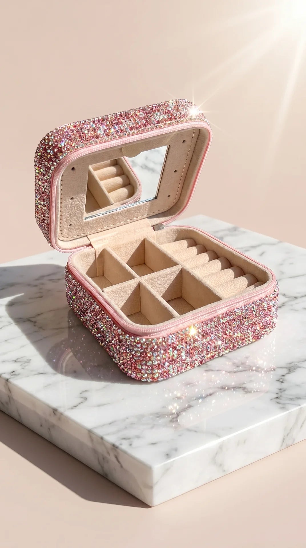 Portable Travel Crystal Jewellery Box