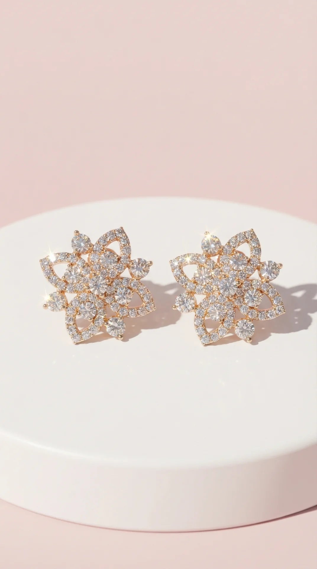 Star Burst Crystal Non Pierced Clip On Earrings