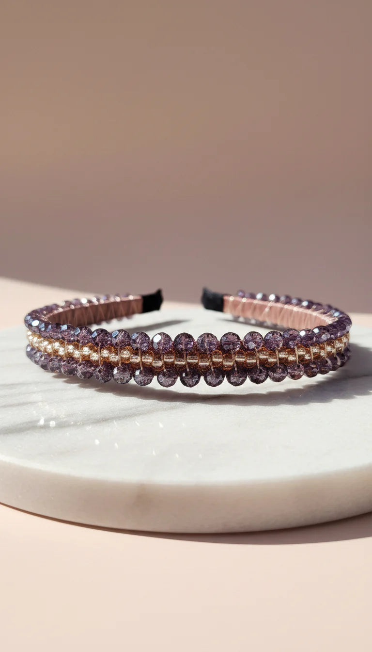 Women’s Crystal Beaded Statement Headband & Hair Band