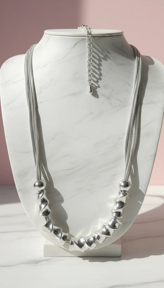 Abstract Twisted Multi Chain Necklace