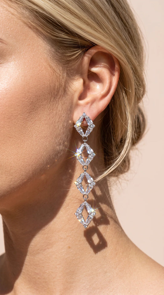 Diamond Cut Crystal Drop & Dangle Statement Earrings