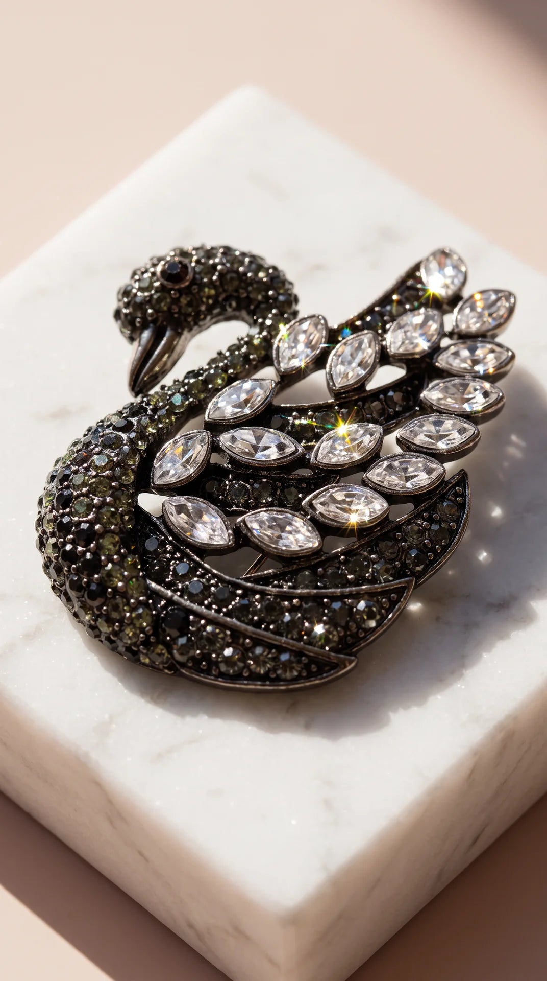 Swan Crystal Statement Brooch Pin