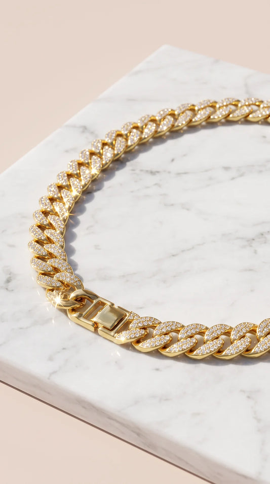 Gold Statement Curb Chain Necklace