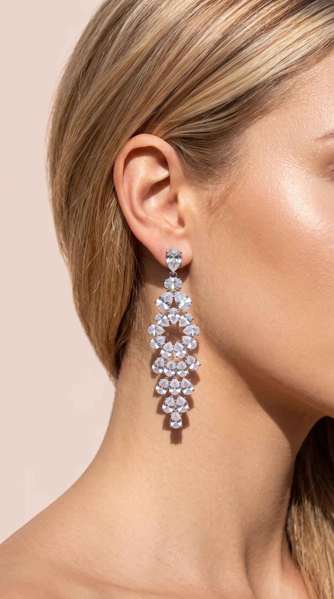Pear Cut Crystal Drop & Dangle Statement Earrings