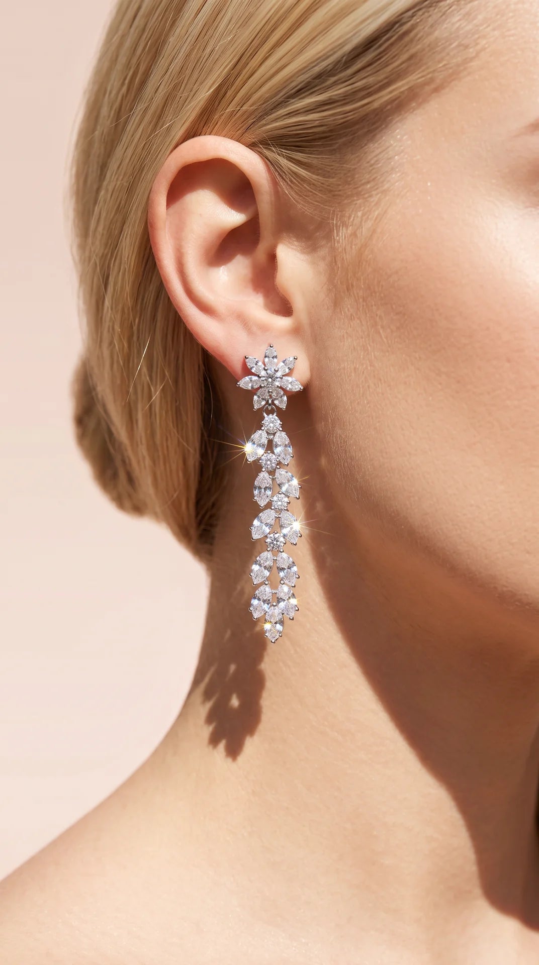Layered Teardrop Crystal Drop & Dangle Statement Earrings