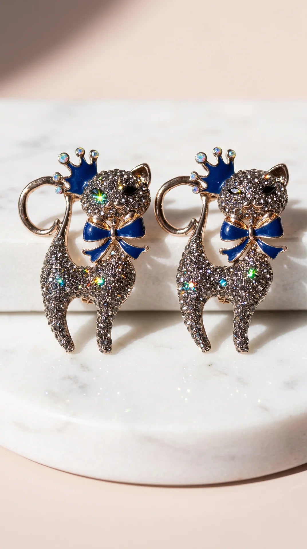 Crystal Cat Brooch – Rhinestone Animal Brooch