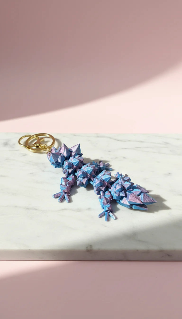 3D Printed Articulated Fantasy Monster : Bioplastic Fidget Key Ring