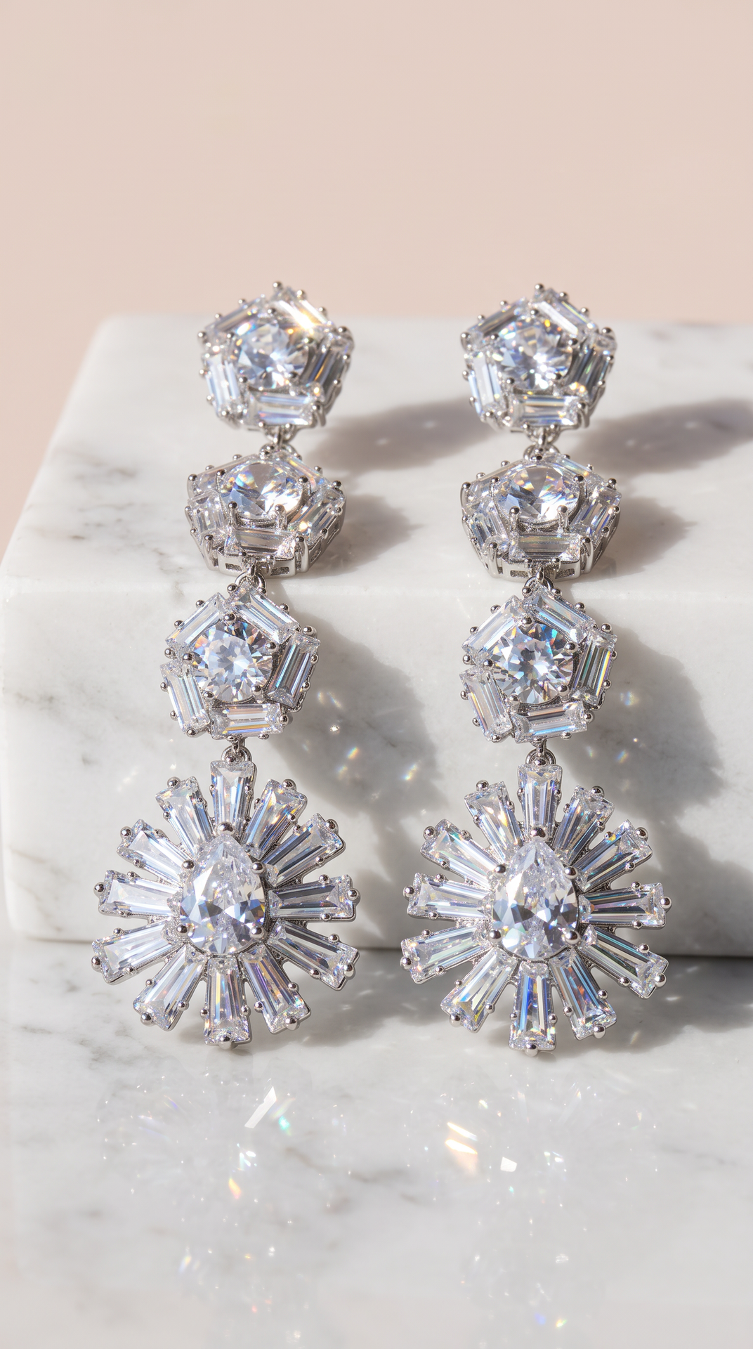 Teardrop Crystal Drop & Dangle Statement Earrings