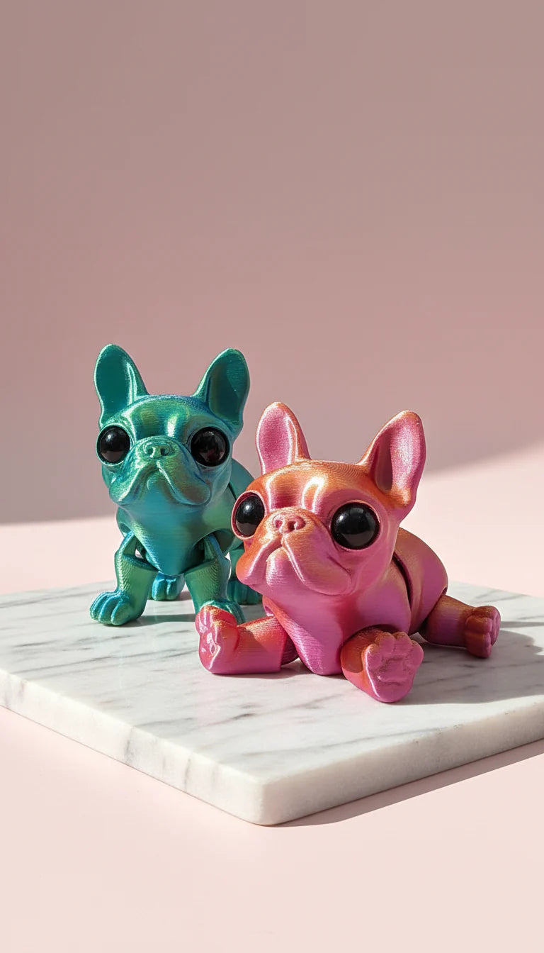 3D Printed Articulated Fantasy Chihuahua Dog Figurine: Bioplastic