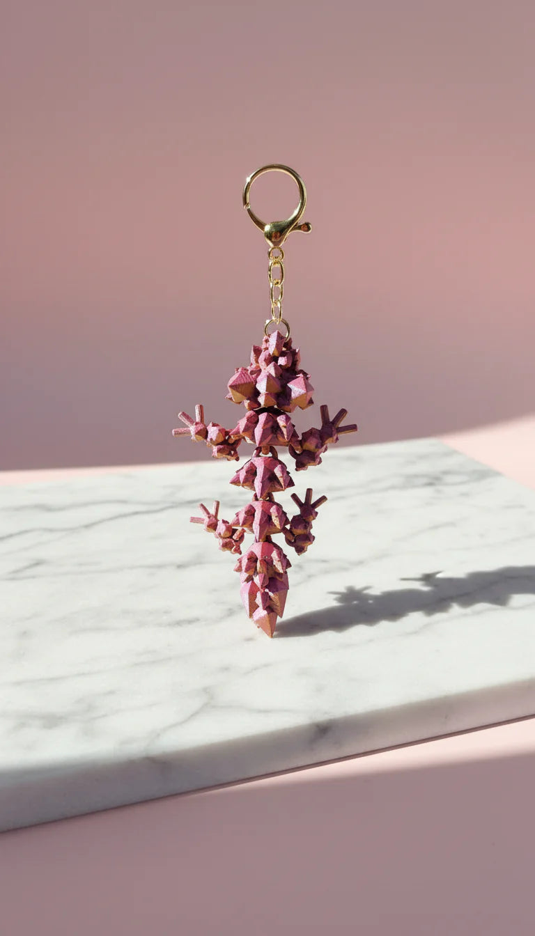 3D Printed Articulated Fantasy Monster : Bioplastic Fidget Key Ring