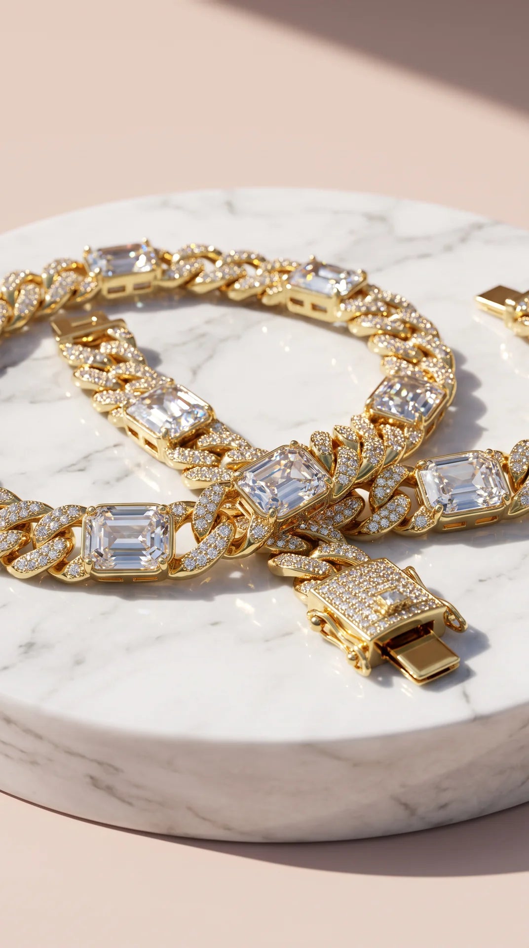 Pavé Statement Jewelled Curb Chain Necklace