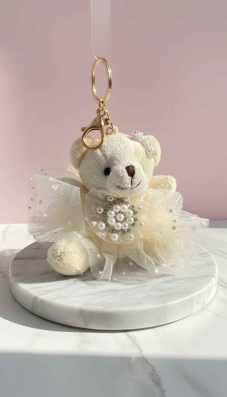 Teddy With Tutu Bag Charm Key Ring