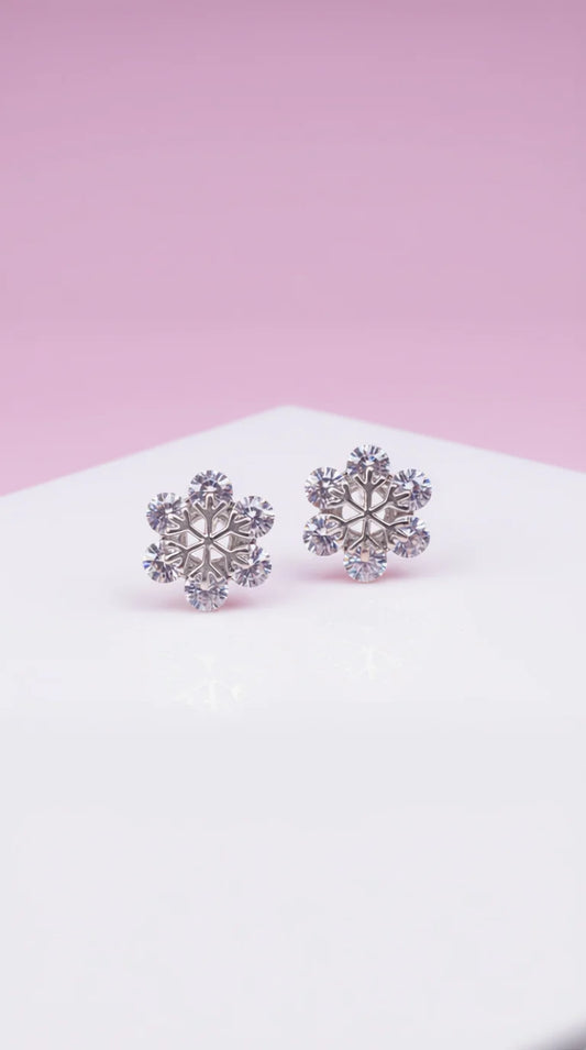 Snowflake Crystal Stud Earrings