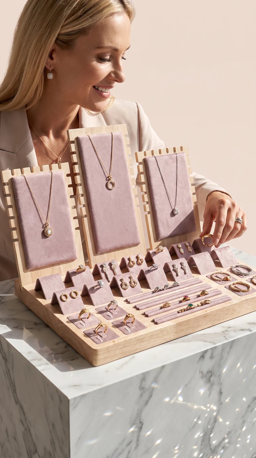 Luxury Velvet Jewellery Retail Display Stand