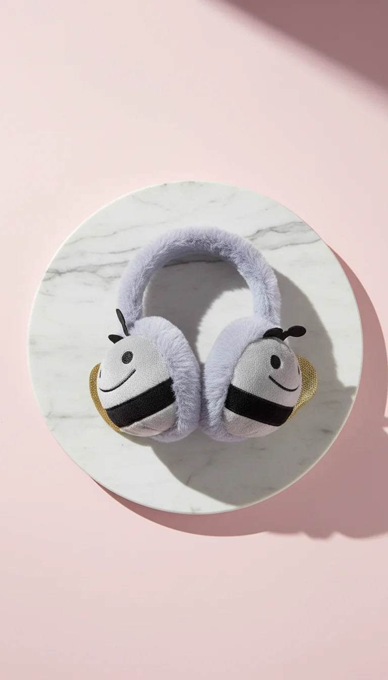Cute Bee Plush Earmuffs for Kids Soft Winter Ear Warmers Pack Of 12
