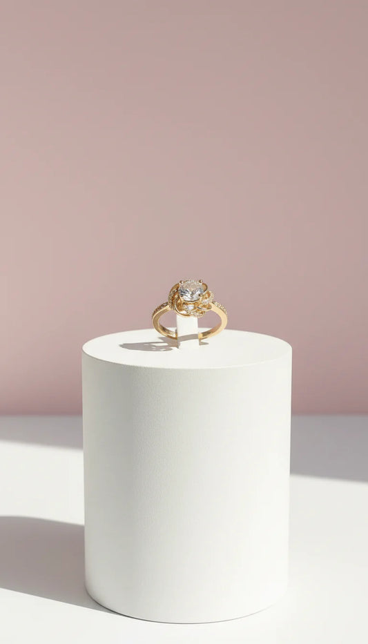 Swirl Crystal Ring Gold Box set of 12