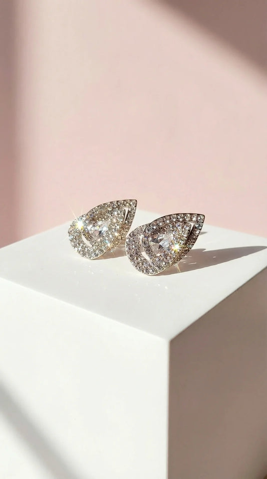 Prism Crystal Non Pierced Clip On Earrings