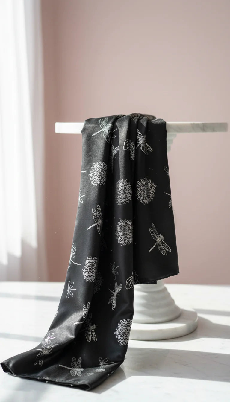 Dragon Fly Shimmer Silver Foil Scarf Pack of 12