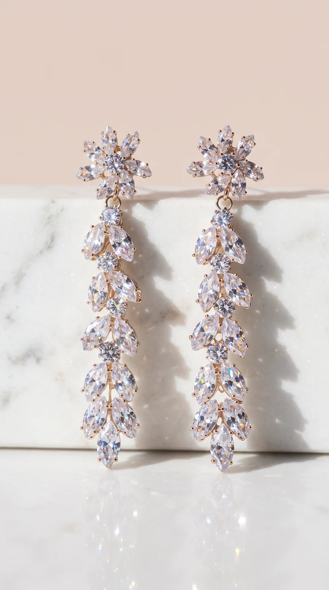 Layered Teardrop Crystal Drop & Dangle Statement Earrings