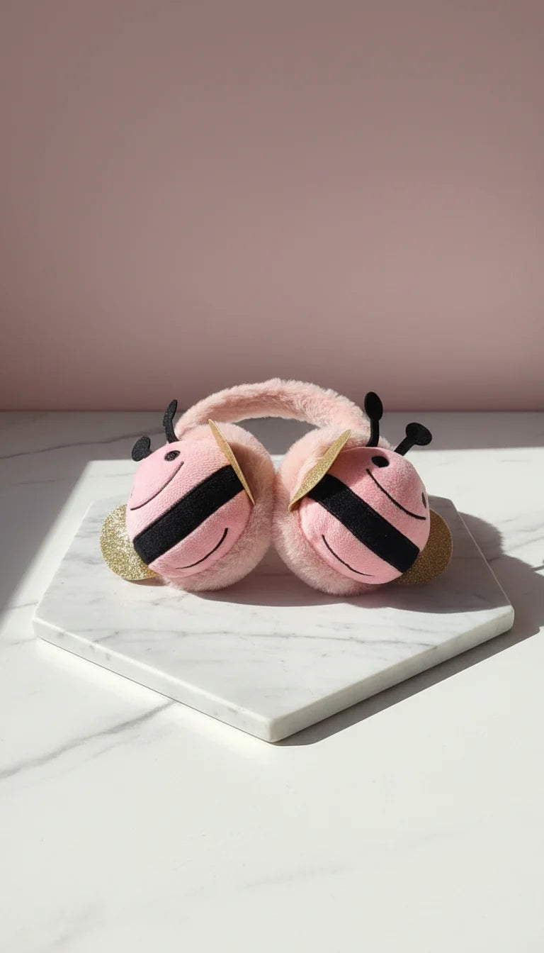 Cute Bee Plush Earmuffs for Kids Soft Winter Ear Warmers Pack Of 12