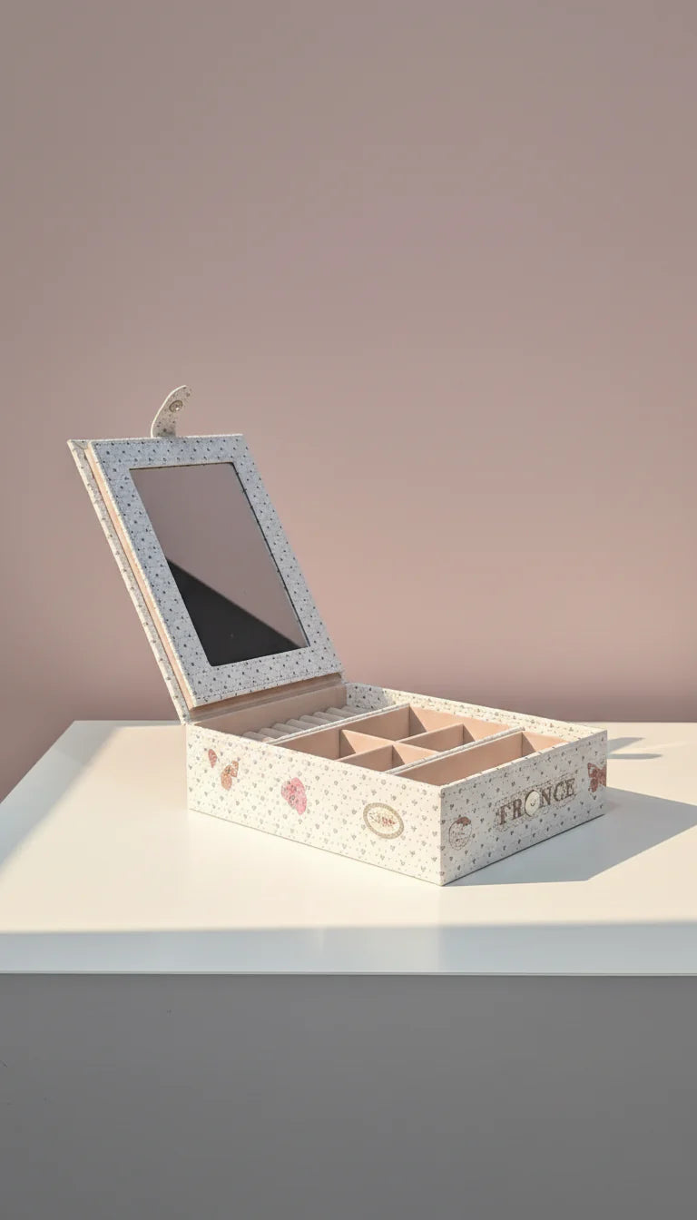 Parisian Eiffel Tower Rectangular Sparkly Jewellery Box