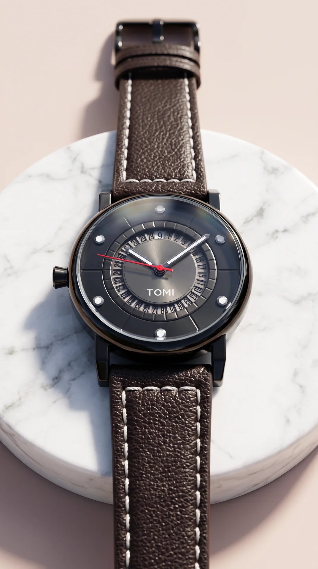Classic Black Leather Watch – Unisex