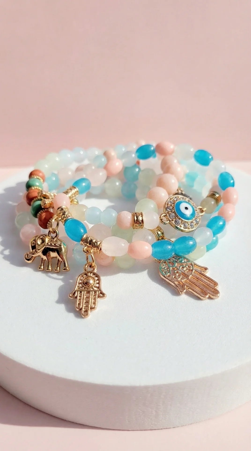 Parisian Charm Ceramic Beaded Bracelet Set
