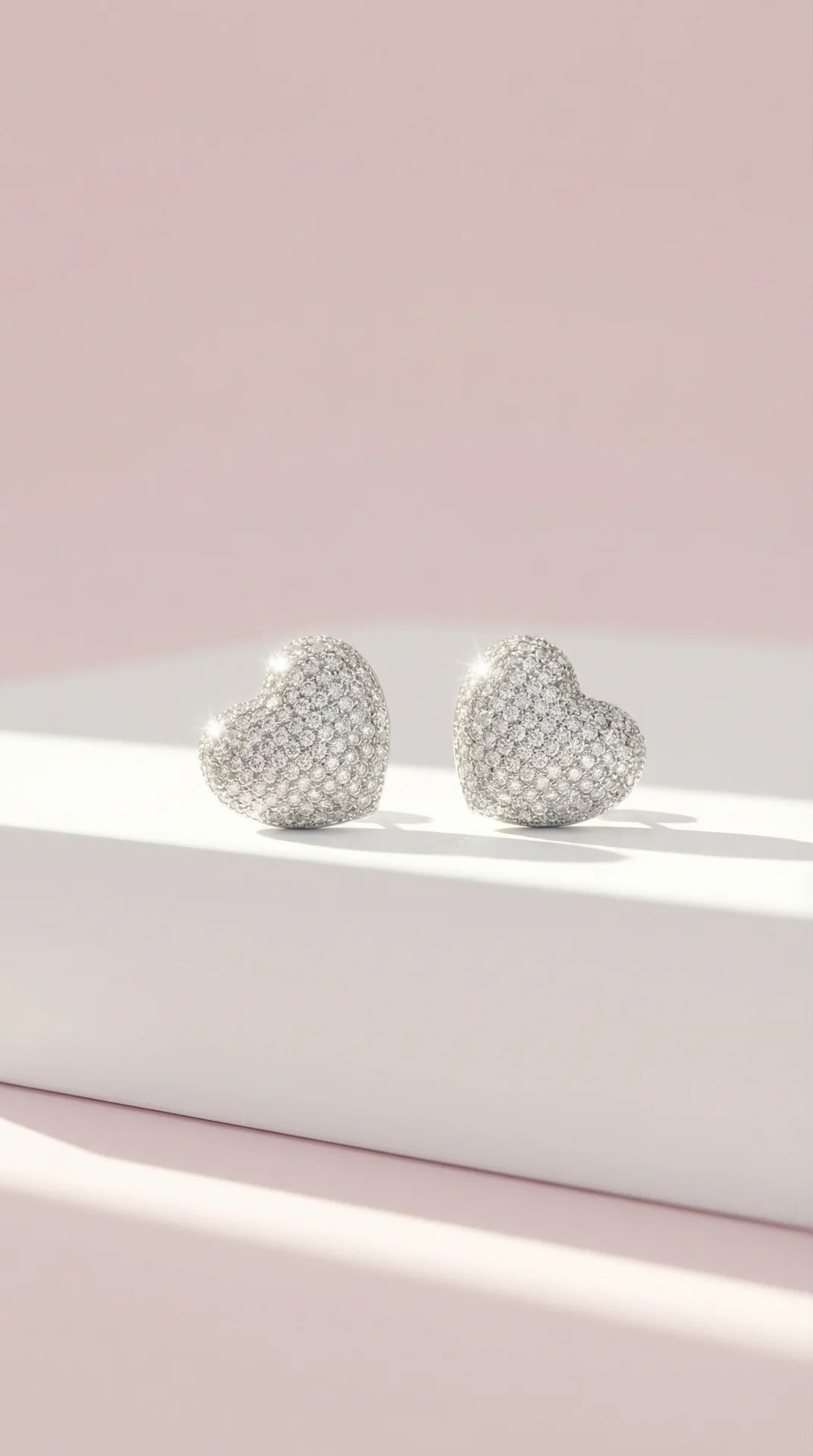 Heart Crystal Pavé Stud Earrings