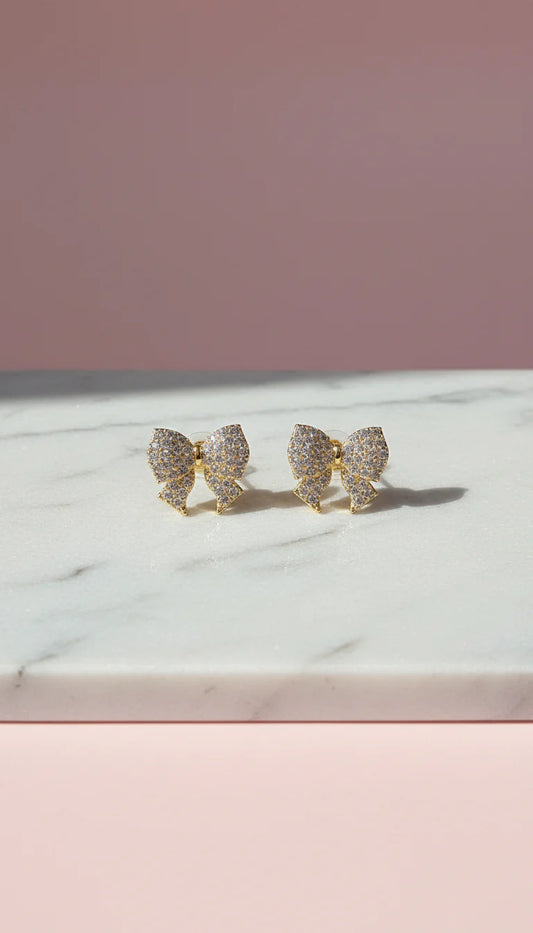 Bow Crystal Stud Earrings
