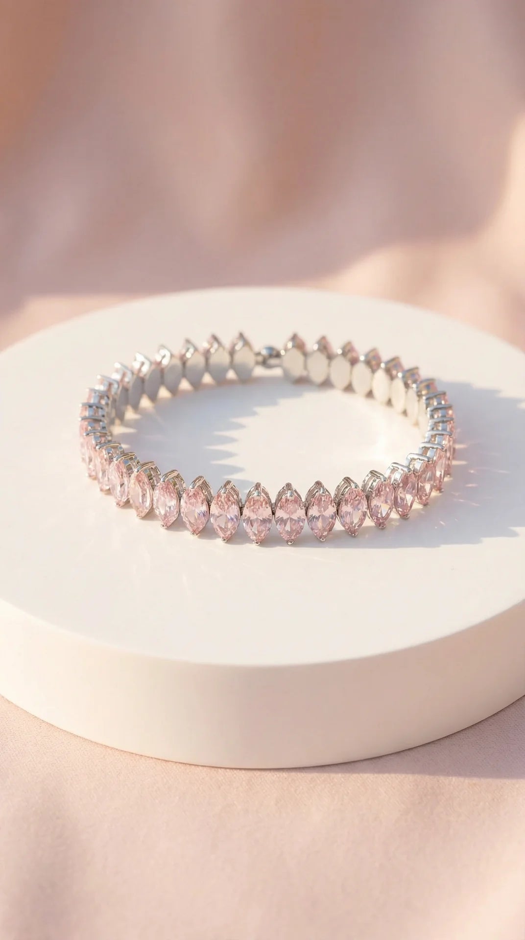 Stretchy Oval Crystal Snap On Cuff