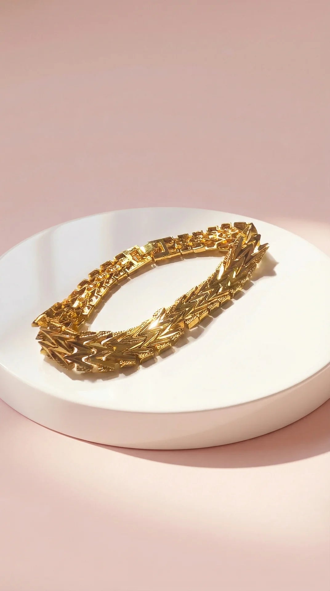 24k Gold Plated Geometric Link Bracelet