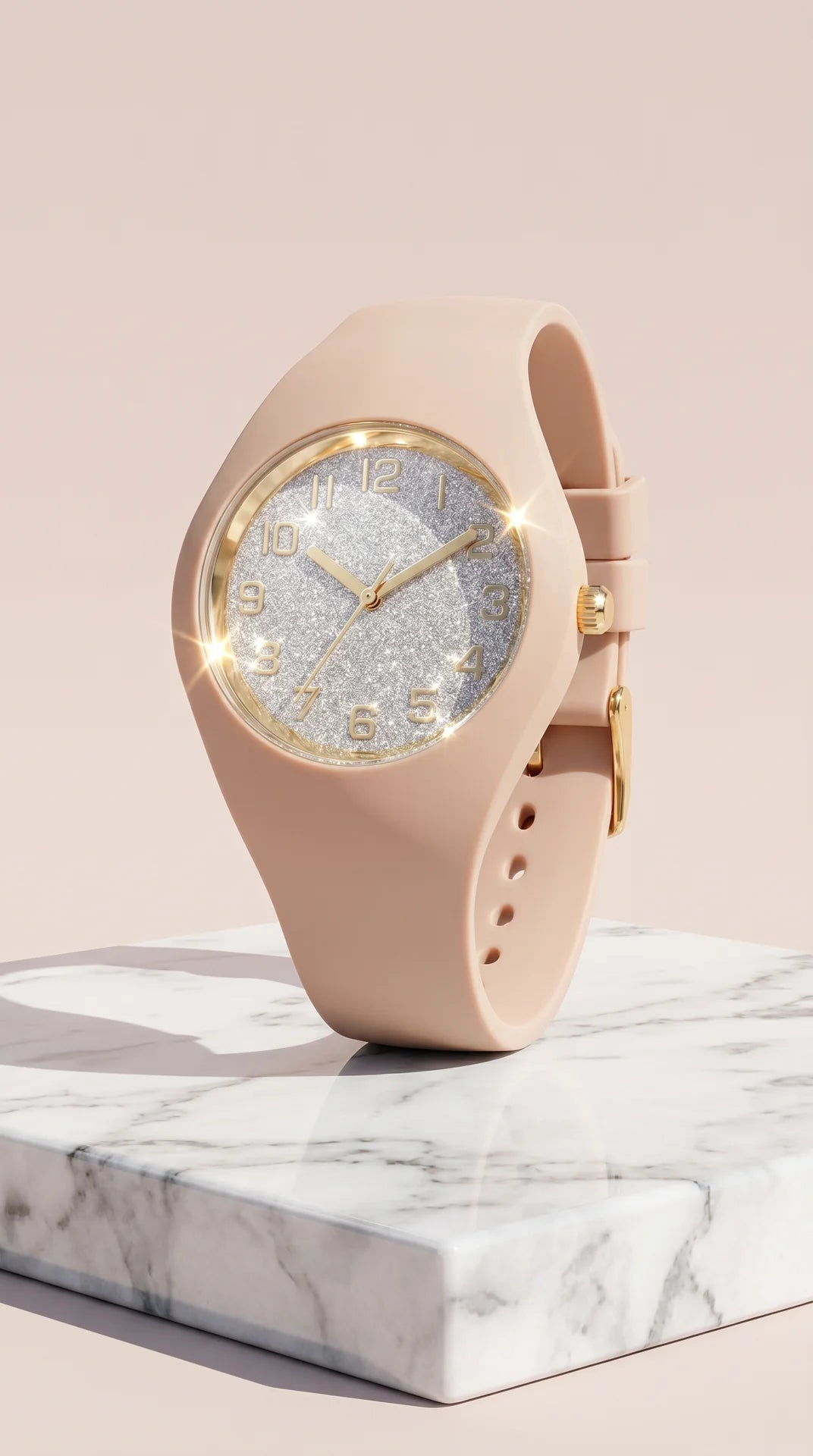 Gradient Glitter Face Silicone Watch