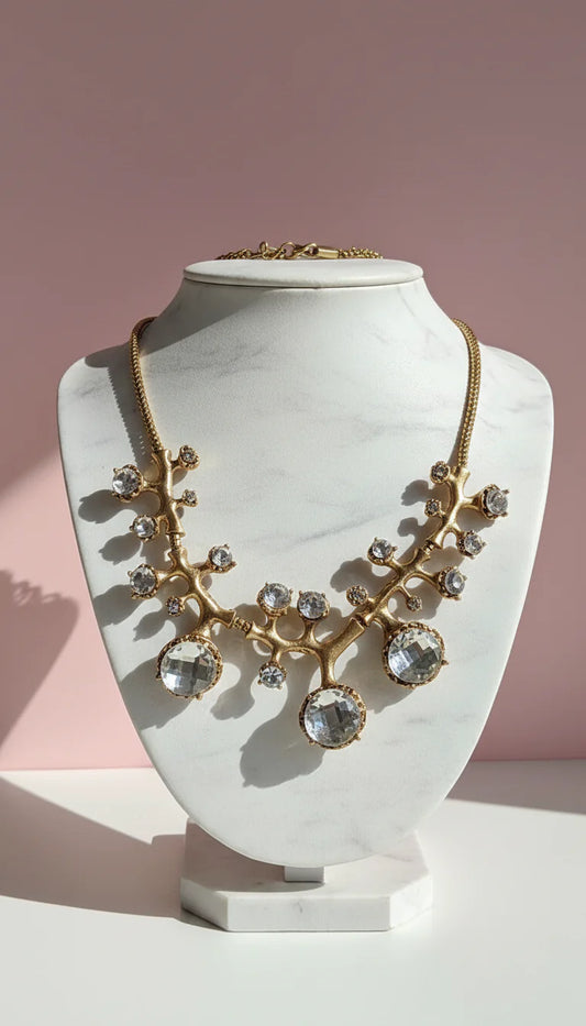 Gold Jewelled Crystal Collar Necklace