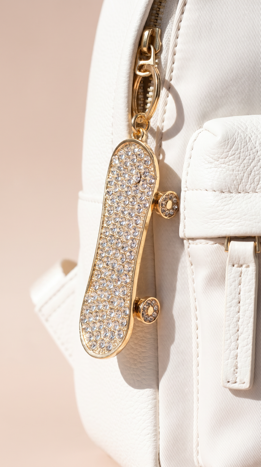 Crystal Skateboard Key Ring & Bag Charm