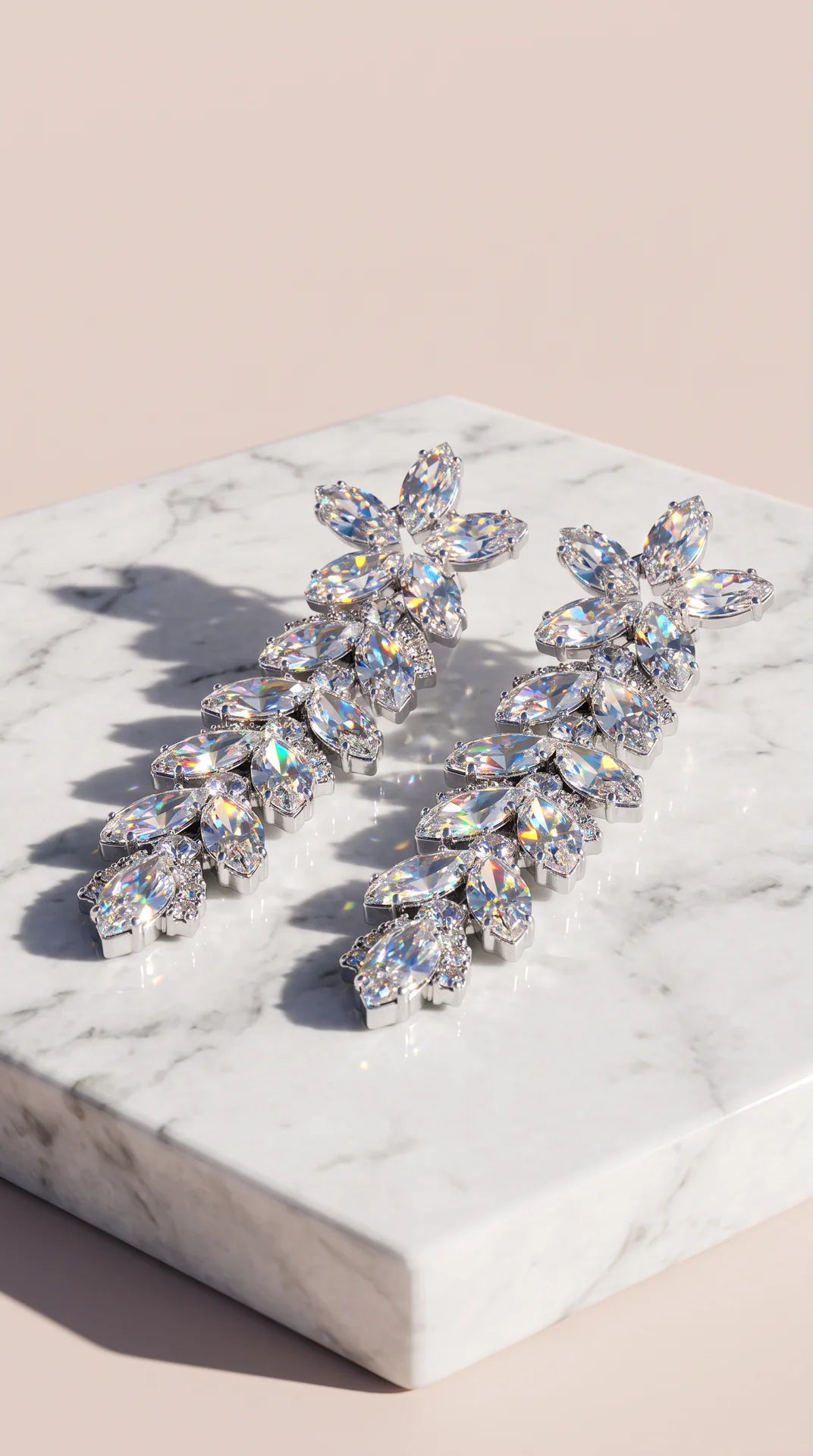 Star Burst Crystal Drop & Dangle Statement Earrings