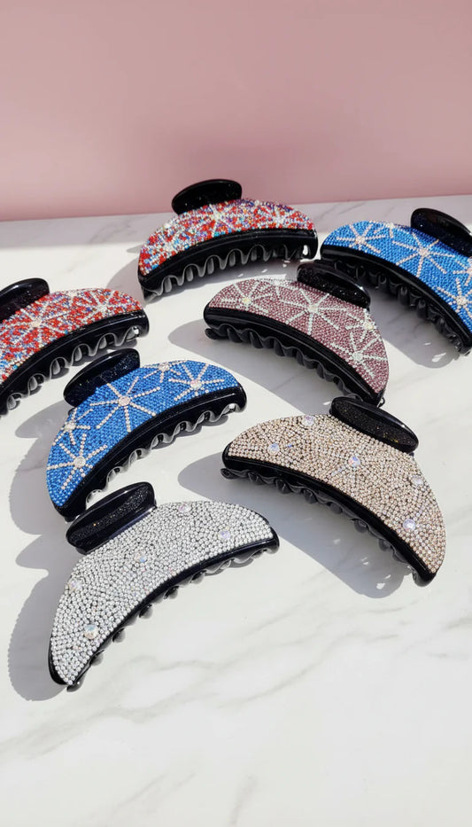 Star Crystal Hair Clamps Pack of 12