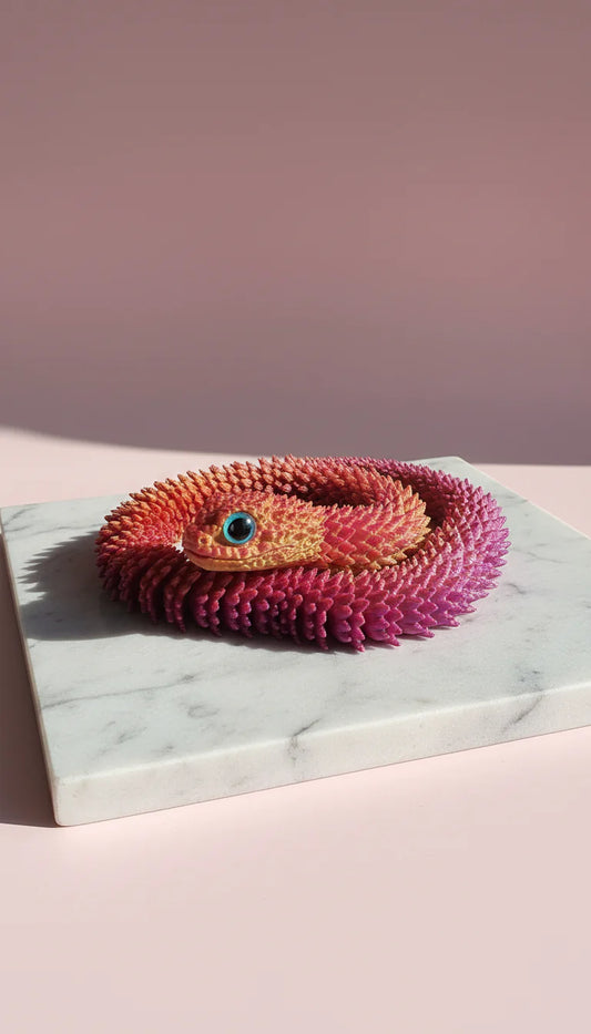 3D Printed Articulated Fantasy Lizard Figurine: Bioplastic