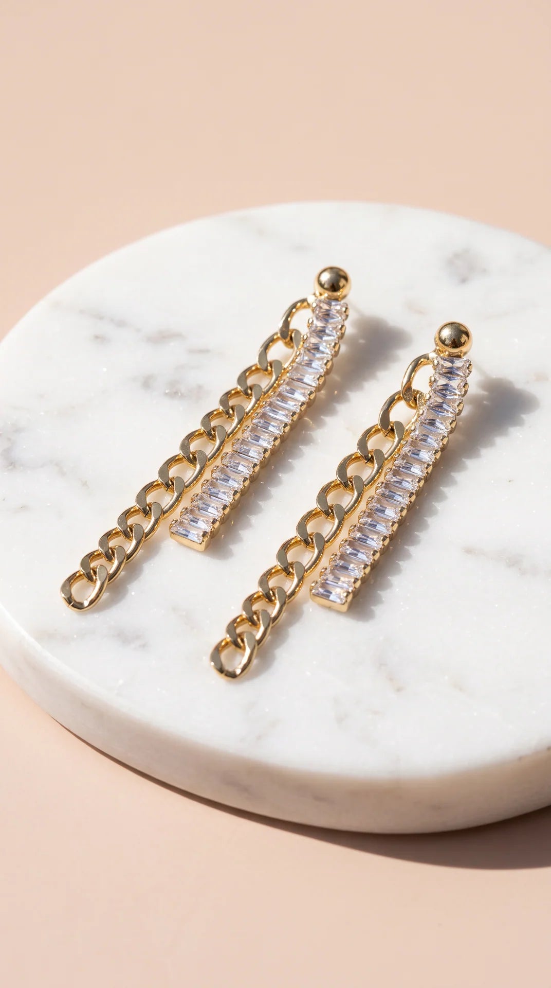 Chain and Crystal Bar Drop & Dangle Earrings